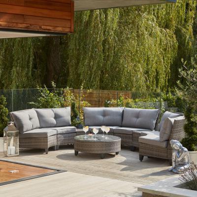 Dunelm Cancun 6 Seater Grey Half Moon Sofa Set Light Grey