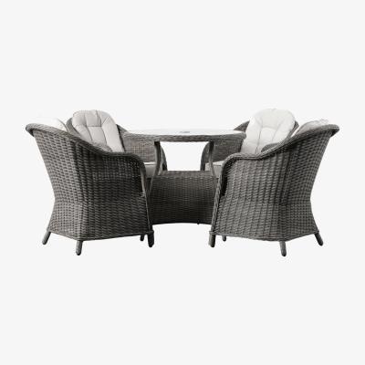 Dunelm Granville Grey 4 Seater Round Dining Set Grey