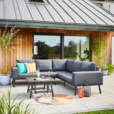 Dunelm Outdoor Fabric Corner Sofa Set, Charcoal Grey