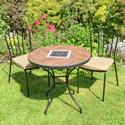 Dunelm Harrison 71cm Bistro Table with 2 Milton Chairs Set Brown