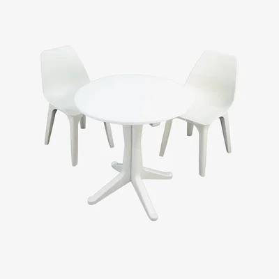Dunelm Levante 2 Seater White Bistro Set with Eolo Chairs White