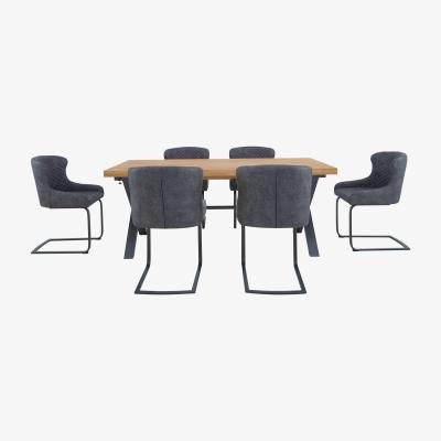 Furniture Village Earth Dining Table with 6 Cantilever Dining Chairs - 150-cm - Grey