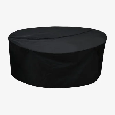 Furniture123 200 x 200 x 80cm Waterproof Black Garden Round Dining Set Furniture Cover