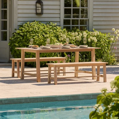 Gardenesque Repton Classic Picnic | Wooden Garden Dining Set Natural