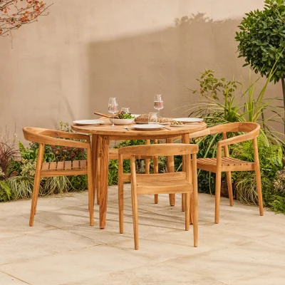 Gardenesque Salcombe Wooden Round | Garden Dining Set