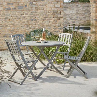 Gardenesque Repton Classic Dining | Wooden Bistro Set Grey
