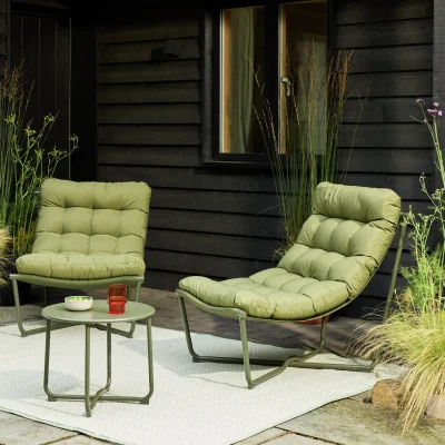 Habitat Habitat Scoop 2 Seater Metal Garden Bistro Set - Green
