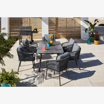 Homebase Nia 6 Seater Garden Dining Set