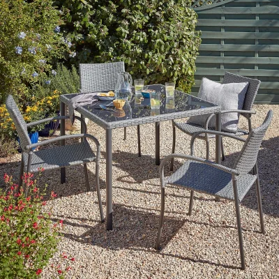 Homebase Bambrick 4 Seater Garden Dining Set