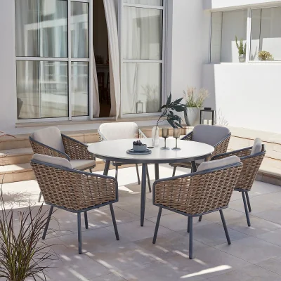 Homebase Alba 6 Seater Garden Dining Set