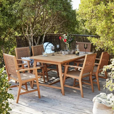 Homebase Miri 6 Seater Wooden Garden Dining Set