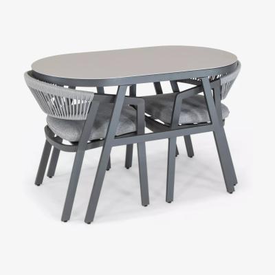 John Lewis KETTLER Cassis 2-Seater Garden Bistro Table & Chairs Set, Anthracite/Grey