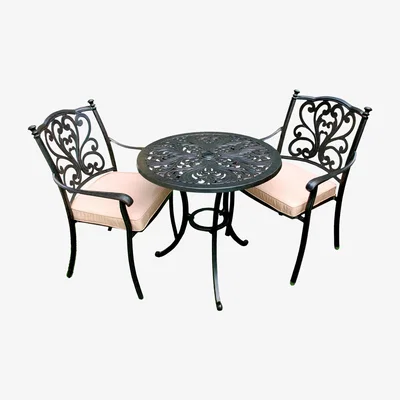 John Lewis LG Outdoor Devon 2 Seater Garden Bistro Table and Chairs Set, Bronze