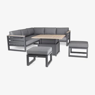 John Lewis KETTLER Elba Grande 6-Seater Garden Casual Dining Set, FSC-Certified (Teak Wood), Grey/Natural