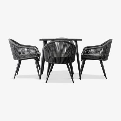 John Lewis Gallery Direct Moro 4-Seater Garden Dining Table & Chairs Set, Grey