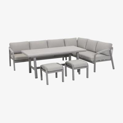 John Lewis KETTLER Como 6-Seater Corner Garden Lounge & Casual Dining Set, Pebble