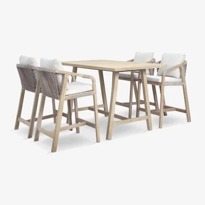 John Lewis KETTLER Cora 4-Seater Garden Bar Dining Table & Chairs Set, FSC-Certified (Acacia Wood), Natural