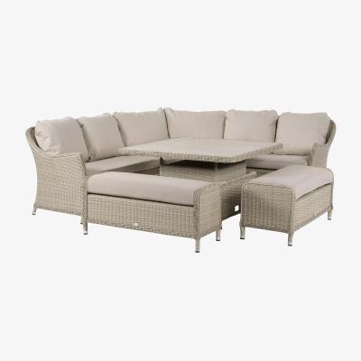 John Lewis Bramblecrest Monterey 8-Seater Corner Garden Casual Dining Set with Height Adjustable Square Table, Sandstone