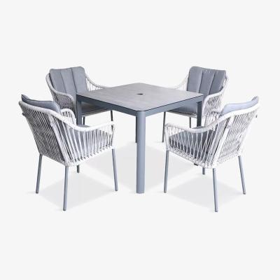 John Lewis LG Outdoor Bali 4-Seater Square Garden Dining Table & Chairs Set, Grey
