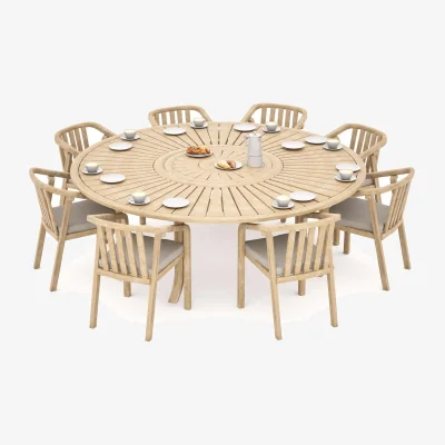 Marks & Spencer Royalcraft 8 Seater Garden Dining Table and Chairs Natural