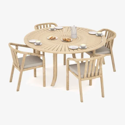 Marks & Spencer Royalcraft 4 Seater Garden Dining Table and Chairs Natural