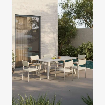 Marks & Spencer Royalcraft 6 Seater Dining Table and Chairs Light Cream