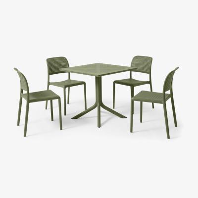 Made.com Nardi 4 Seat Dining Set, Olive Fibreglass & Resin