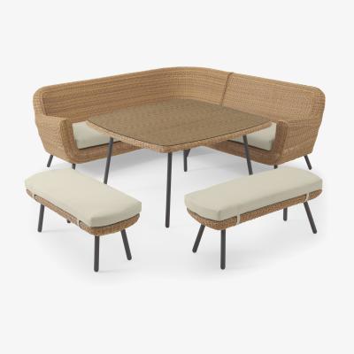 Made.com Jonah Garden Corner Dining Set, Natural Polyrattan