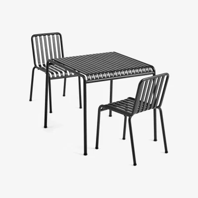 Nordic Nest HAY Palissade dining set 2 chairs 82.5x90 cm anthracite
