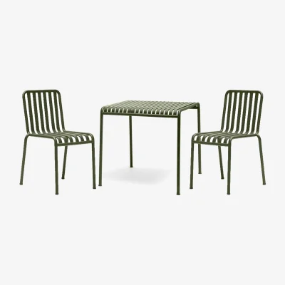 Nordic Nest HAY Palissade dining set 2 chairs 825x90 cm - Olive