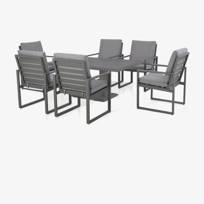 Olivia's Maze Amalfi 6 Seat Rectangular Dining Set Grey