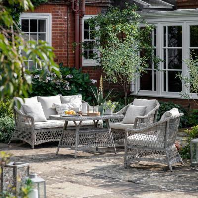 Olivia's Gallery Outdoor Lincoln Country Sofa Dining/Tea Set Stone