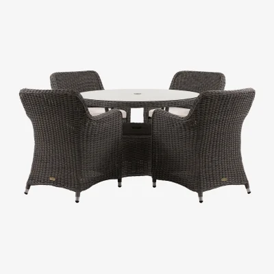 Perch and Parrow Tropez 4 Seater Round Dining Set