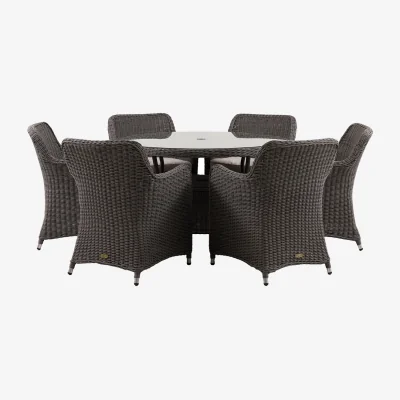 Perch and Parrow Tropez 6 Seater Round Dining Set