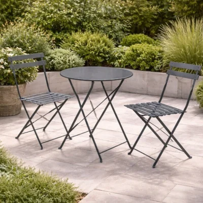 Pagazzi Metal Folding Bistro Set Grey