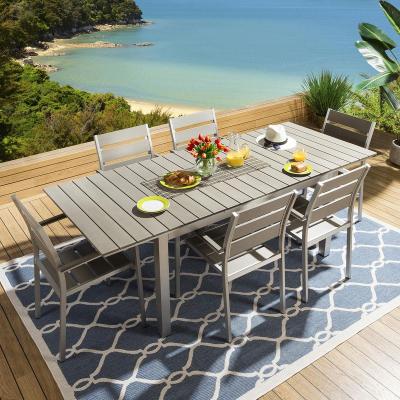 Quatropi Luxury Aluminium Garden Dining Set Extending Table 6 Chairs Cover Xanado