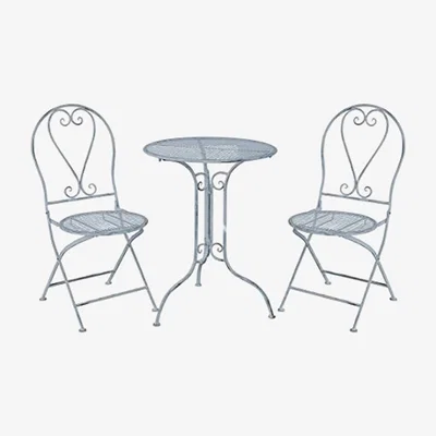 The Range Glam Haus Foldable Patio Bistro Balcony Furniture - Toulouse Blue - Blue