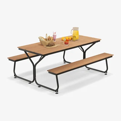 The Range Outdoor Dining Table Set - Brown
