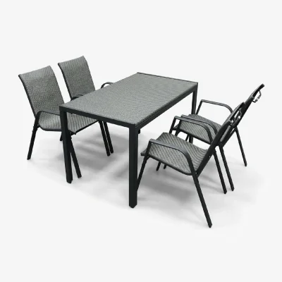 The Range Alivio Outdoor Patio Dining Table Set with 4 Chairs - Grey