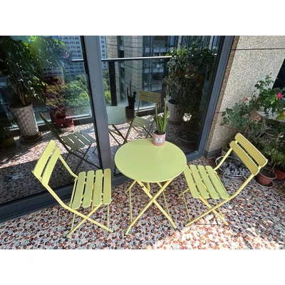 The Range Orla Metal Bistro Set - Yellow