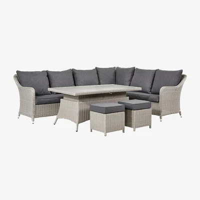 The Range 8 Seater PU Rattan Garden Seating Set - Slate Grey