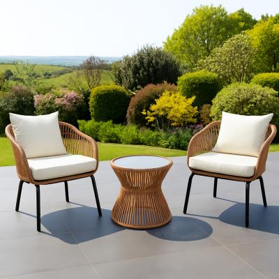 The Range Florent Patio Bistro Set - Cream on Brown