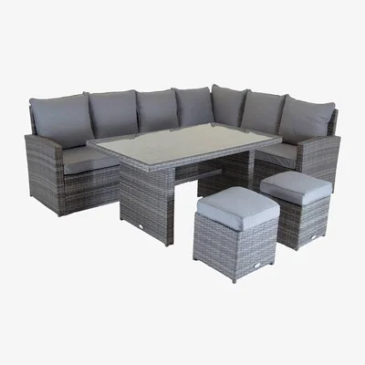 The Range Casual Rattan Dining Set - Grey
