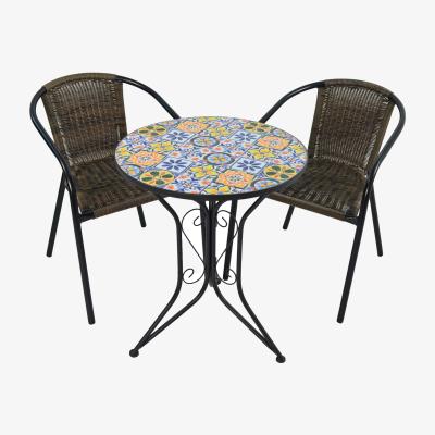 The Range Cuba Bistro Table With San Remo Chair - Orange, Yellow, Blue, white