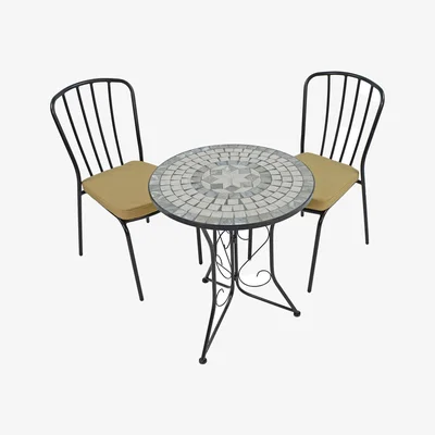 The Range Verde Bistro Table With Milan Chair - Blue