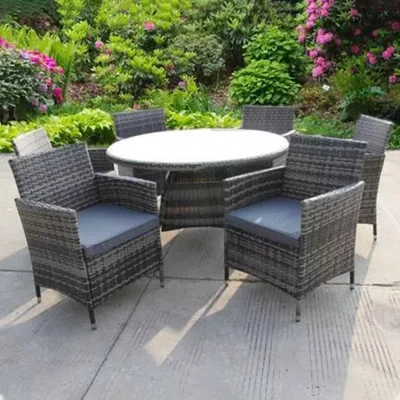 The Range Madrid 6 Seater Bistro Set - Grey