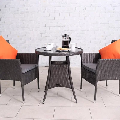 The Range MALAGA 2 Seater Fixed Bistro Set  - Grey