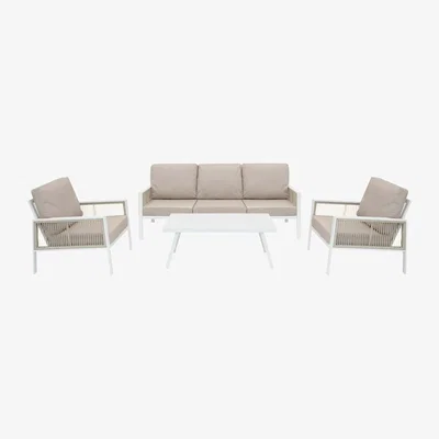 The Range Garden Aluminium Furniture Set 5 Seats - White