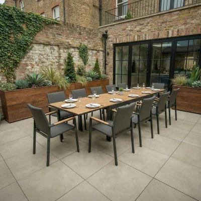 The Range Melbourne 12 Seat Extendable Rectangular Garden Dining Set - Grey