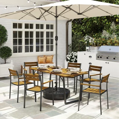 The Range Outsunny 7 Piece Garden Dining Set - Brown